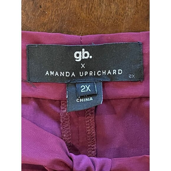 GB X Amanda Uprichard Maroon Gwynnie Bee Long Sleeve Tie Neck Shift‎ Dress 2X - Picture 8 of 9